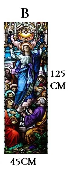 B 45CM BY 125CM Индивидуальный размер, оконная пленка, дверь, наклейка, христианские настенные Стикеры для картин, стекло, Декор, церковь, Иисус, самоклеющиеся, витражи, плакат - Цвет: B 45CM BY 125CM