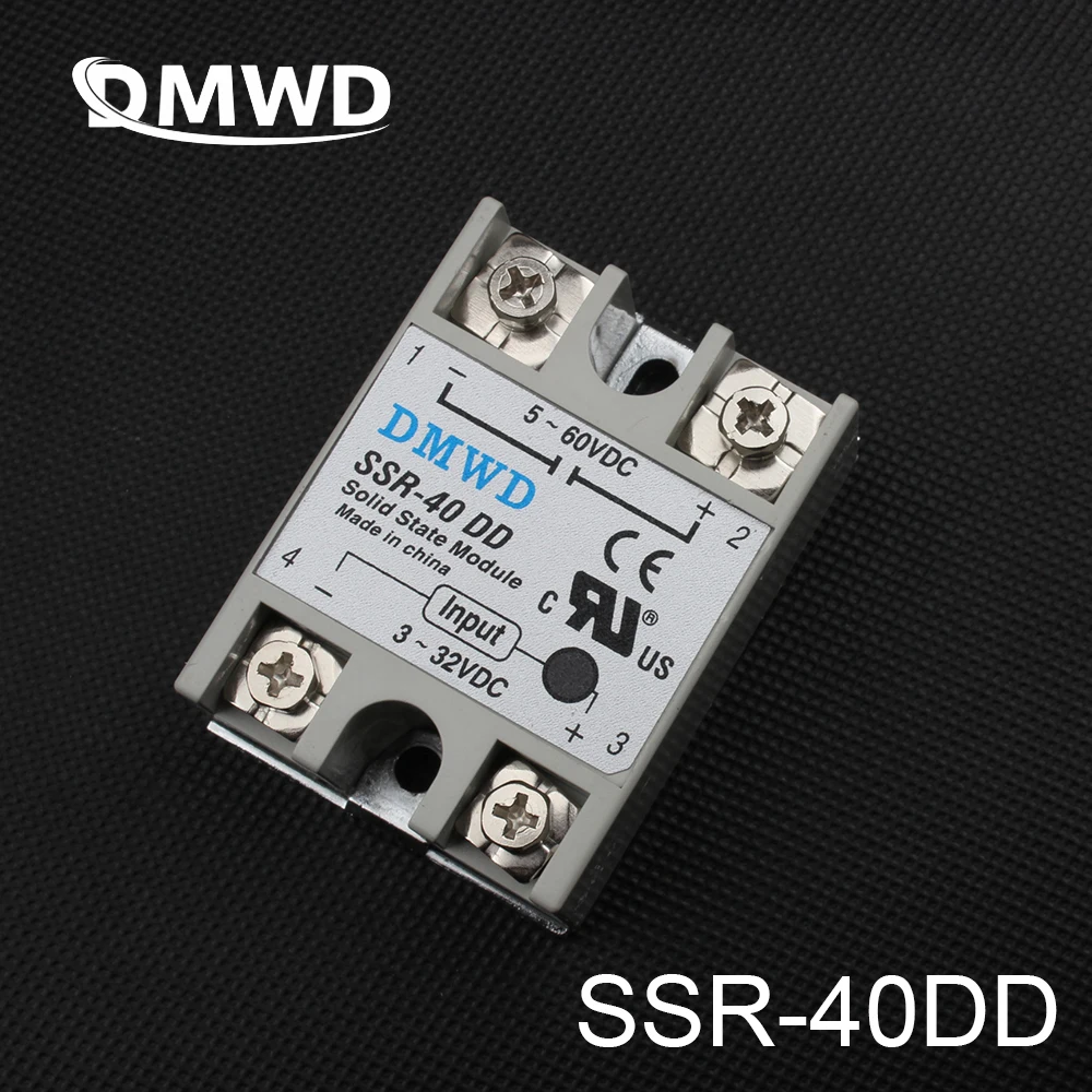 Топ бренд DMWD SSR-40DD 40A твердотельное реле на самом деле 3-32 В DC до 5-60 DC SSR 40DD реле твердотельное высокое качество