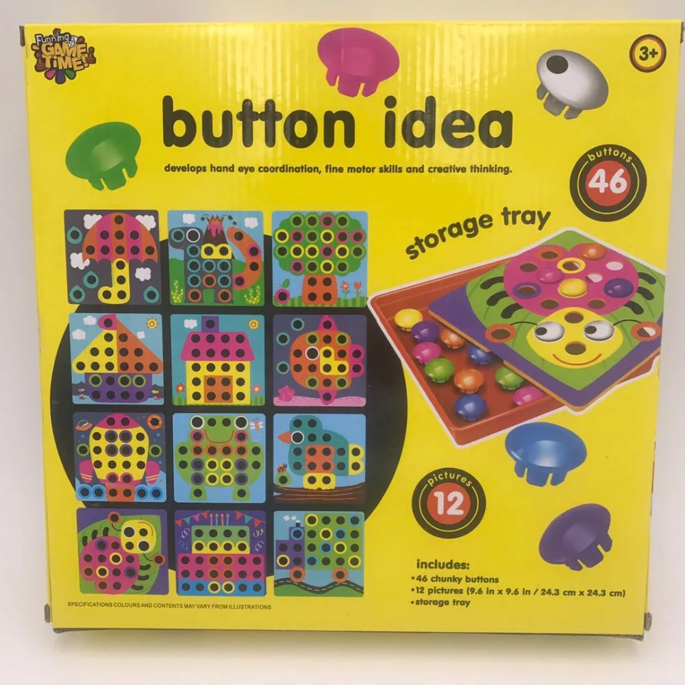 Развивающие игрушки головоломки для детей Мозаика Пуговицы Button idea, 3д пазлы,самые крутые игрушки играть с ребенком,новогодний подарок для малыш, творчество для детей, из России от 2 дня