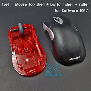 IO1.1 black Чехол для microsoft mouse для microsoft IO1.1 IE3.0 красная акула полярная Акула Верхняя Нижняя оболочка роликовое колесо чехол для мыши - Цвет: IO1.1 black