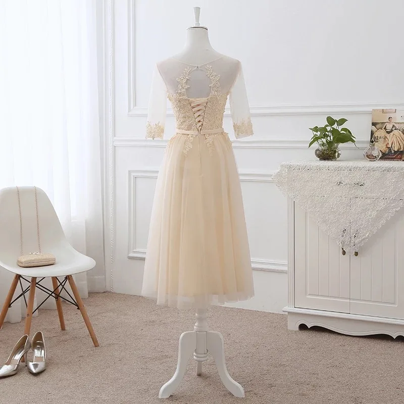 Женское кружевное платье-трапеция короткое вечернее платье из тюля длиной ниже