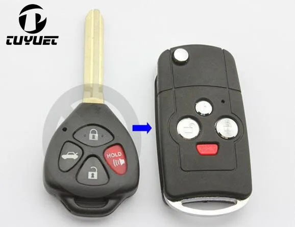 3 + 1/2 кнопки пустые FOB чехол для автомобильного ключа Toyota Camry модифицированный