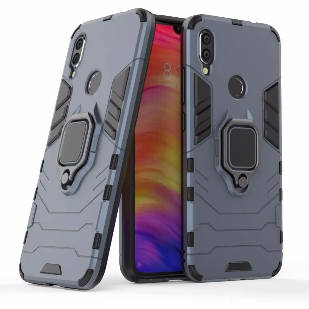 Чехол для Xiaomi Redmi Note 7 магнитный автомобильный держатель резиновый армированный