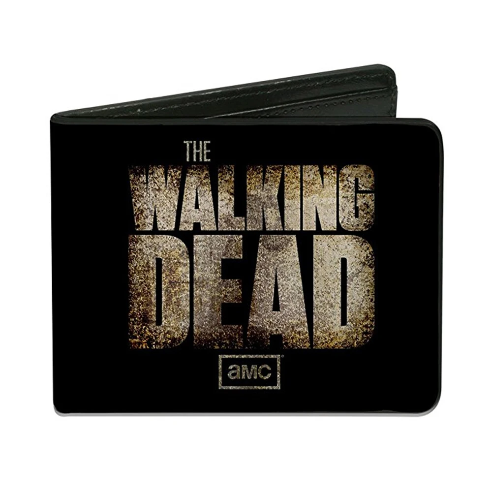 Мужской кошелек из искусственной кожи с логотипом The Walking Dead двойной английским