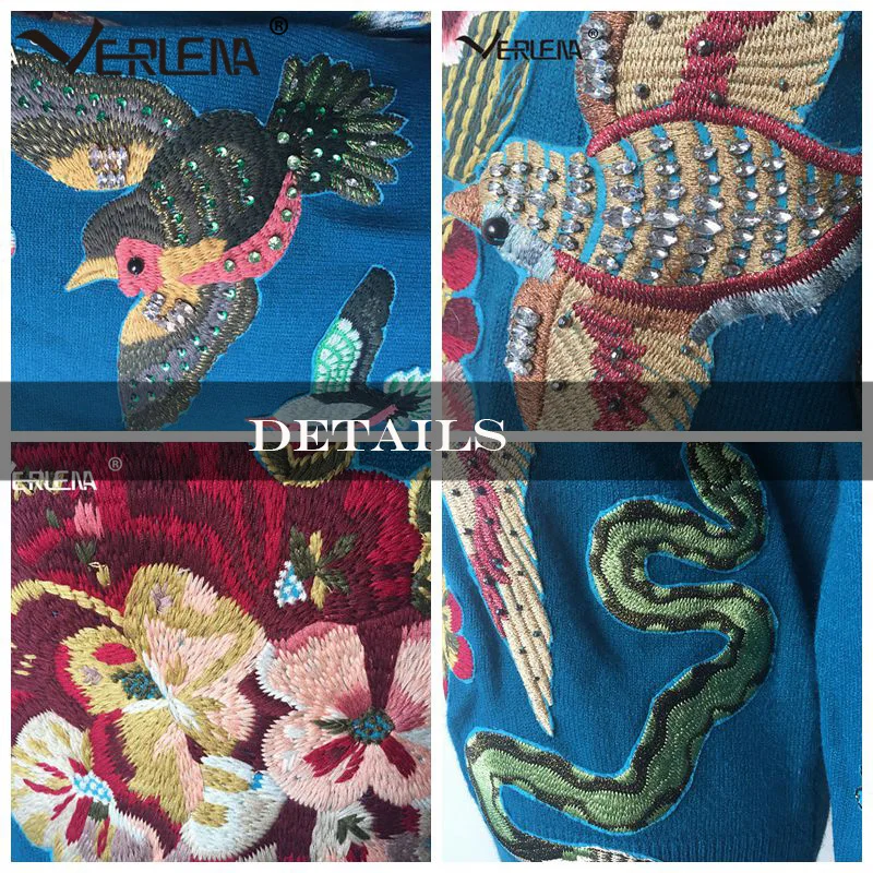 Verlena осень 2019 толстый теплый шерстяной зимний свитер для женщин Стразы животные