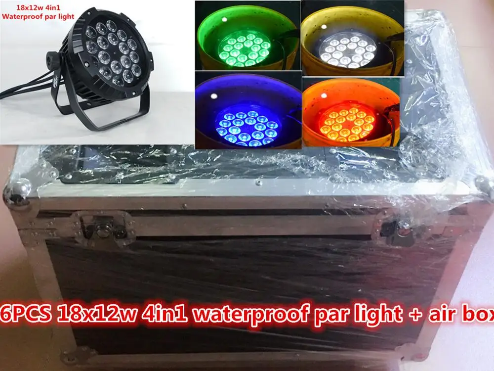 Air box + 6 шт. 18x12 Вт 4в1 LED водонепроницаемый par light IP65 Водонепроницаемый led Наружное