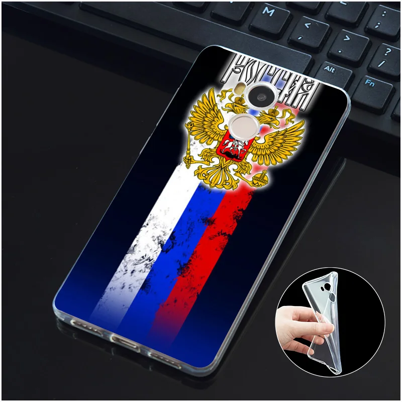 DREAMFOX L602 русский и американский флаг Мягкий ТПУ силиконовый чехол для Xiaomi Redmi Note 3 4