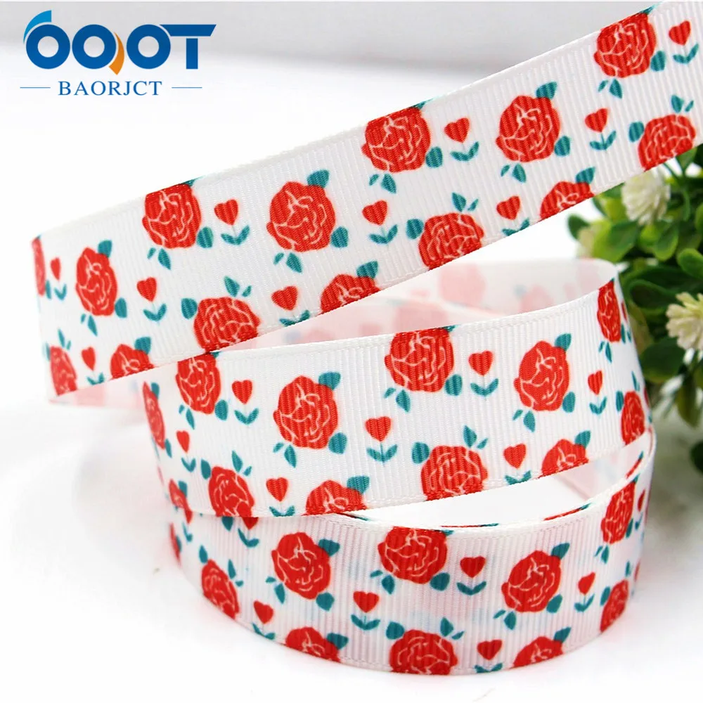 OOOT BAORJCT 175231 22 мм 10 ярд ленты с цветами Термальность печатным рисунком grosgrain