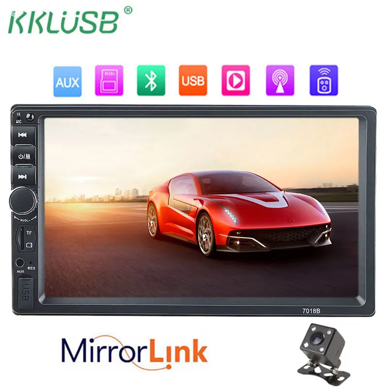 Autoradio 2 din General Models 7'' inch LCD Touch Screen Bluetooth Car Radio Player Audio AUX Support Rear View Camera 7018B |
