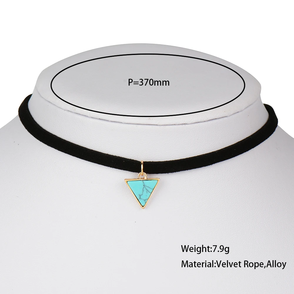 Женское бархатное колье-чокер в стиле панк черное колье с треугольным