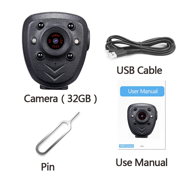 Камера видеонаблюдения HD 1080P с отворотом и памятью 32 ГБ DVR ИК светодиодный