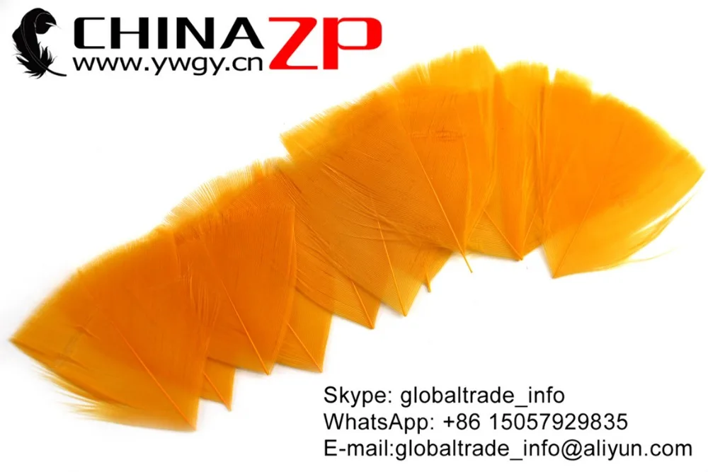 CHINAZP Factory 3~7cm 100Pcs/lot High Quality Dyed Golden Turkey Feathers Petal Trimmed Wholesale for Craft | Дом и сад