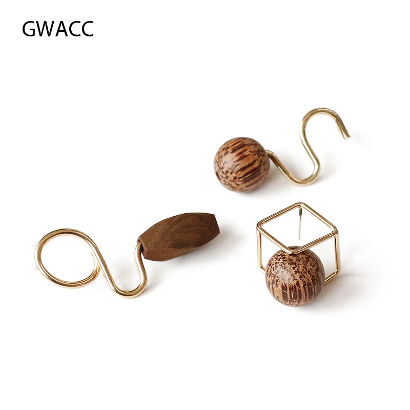 Женские серьги-гвоздики GWACC винтажные в виде кубика-круга модные ювелирные