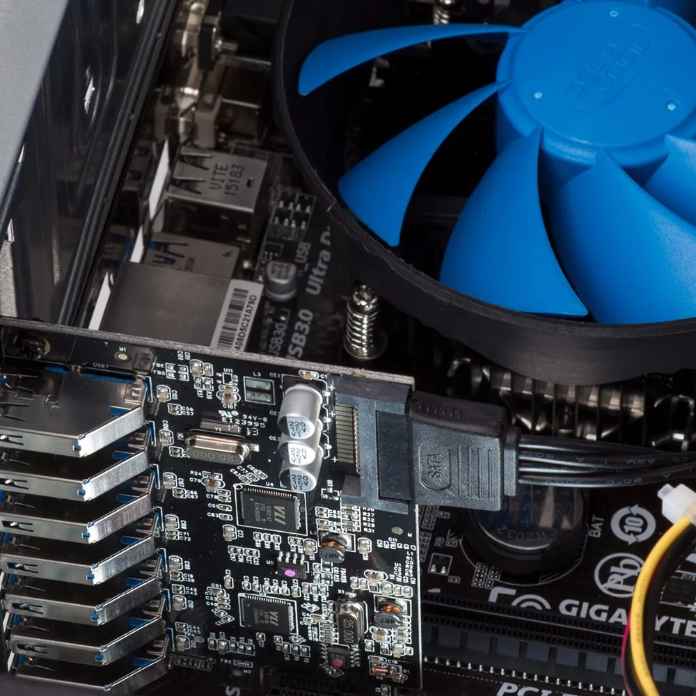 USB 3 0 7 портов PCI E экспресс карта Sata до 15 Pin высокоскоростной расширитель адаптер