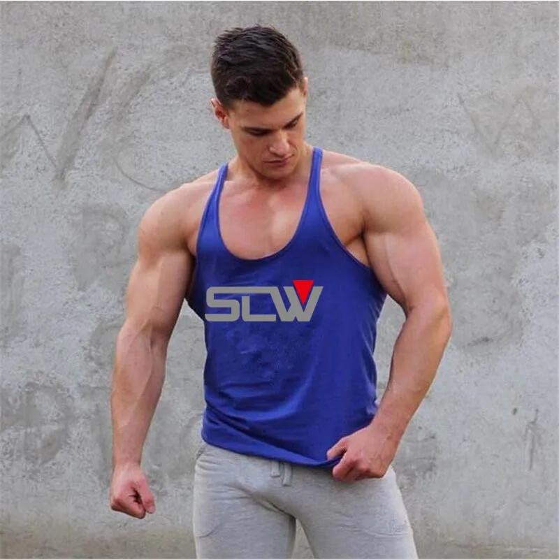 2018 Фитнес на бретелях Для мужчин Бодибилдинг Костюмы рубашка Вязаные Жилеты для