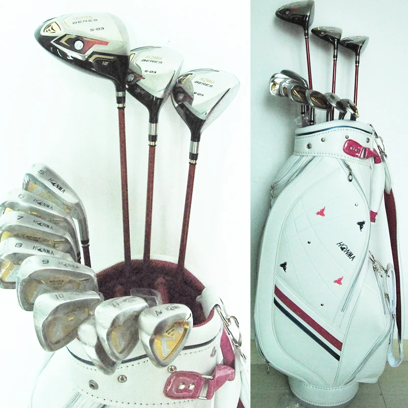 preço Novas Mulheres Clubes De Golfe Honma S-03 Compelete Conjunto De Clubes Golfe Driver3 5 Ferros De Madeira Saco L Eixo Grafite Frete Grátis