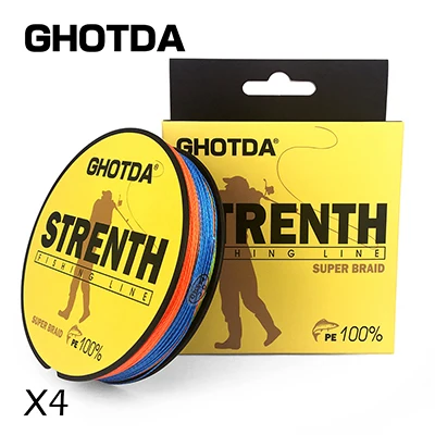 Multicolor GHOTDA 300 м PE плетеная 4 стойки 12LBS-83LB многофиламентная леска - Цвет: Multicolor