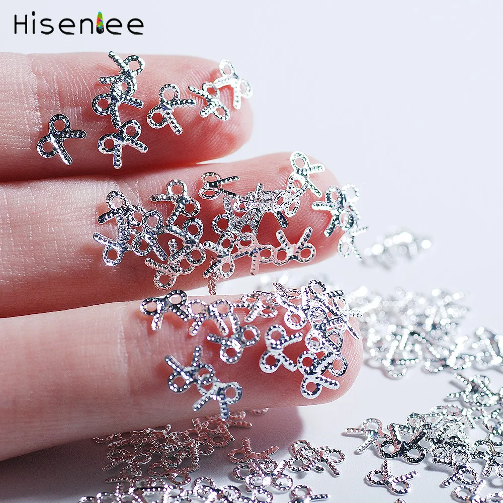 Более популярных моделей мини серебристого металла заклепки 3D моды DIY nail art