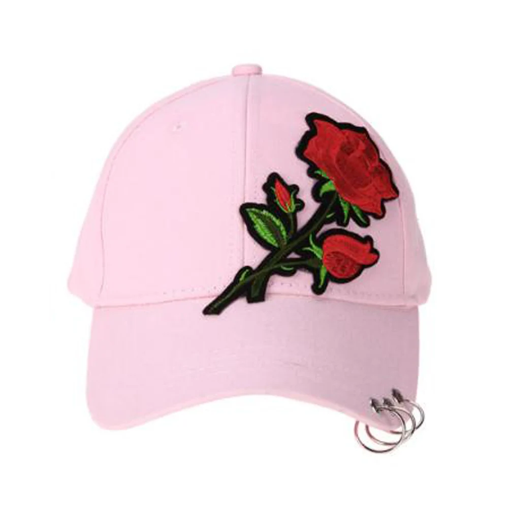 Для женщин и мужчин хип-хоп Kpop Бейсболка Snapback большая роза с кольцами Спорт Танцы путешествия папа шляпа кепки s Уличная регулируемая