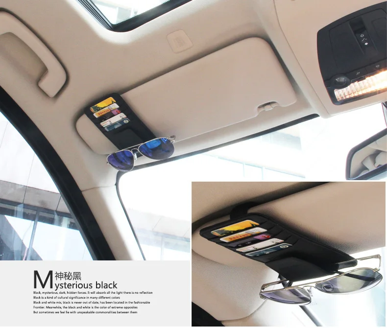 Чехол для очков из натуральной кожи солнцезащитный козырек держатель