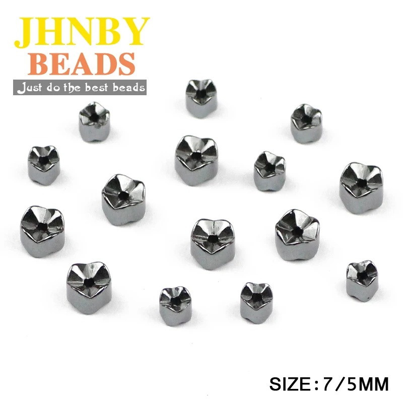 Бусины JHNBY Gear из черного гематита 7/5 мм геометрические бусины натурального камня