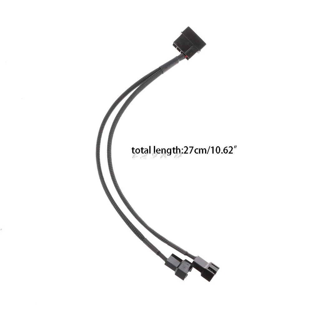 1 шт. 27 см от до 2 Way Y сплиттер с рукавами 4 контактный Molex Male 2x 3 контактный/4