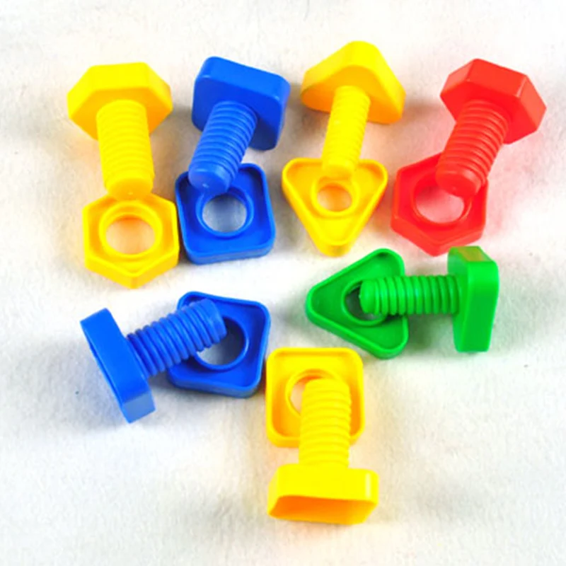 500 г/пакет детские развивающие красочные пластиковые винты гайки