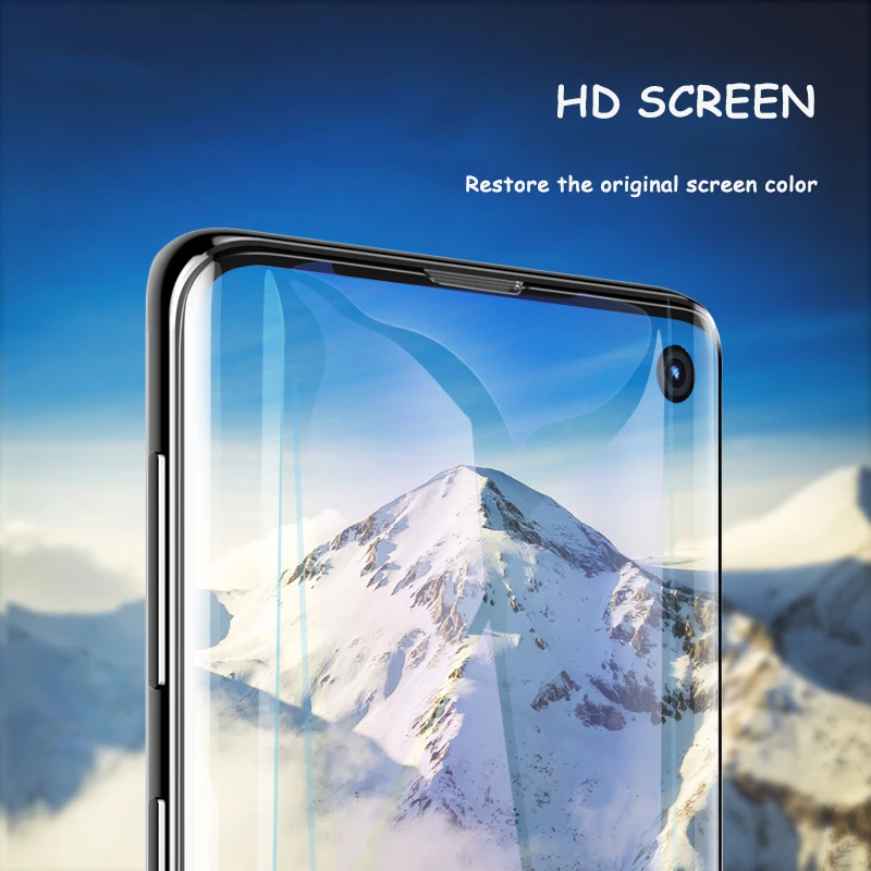 УФ защита для экрана Samsung S10 Plus S10e закаленное стекло с полным покрытием жидкое