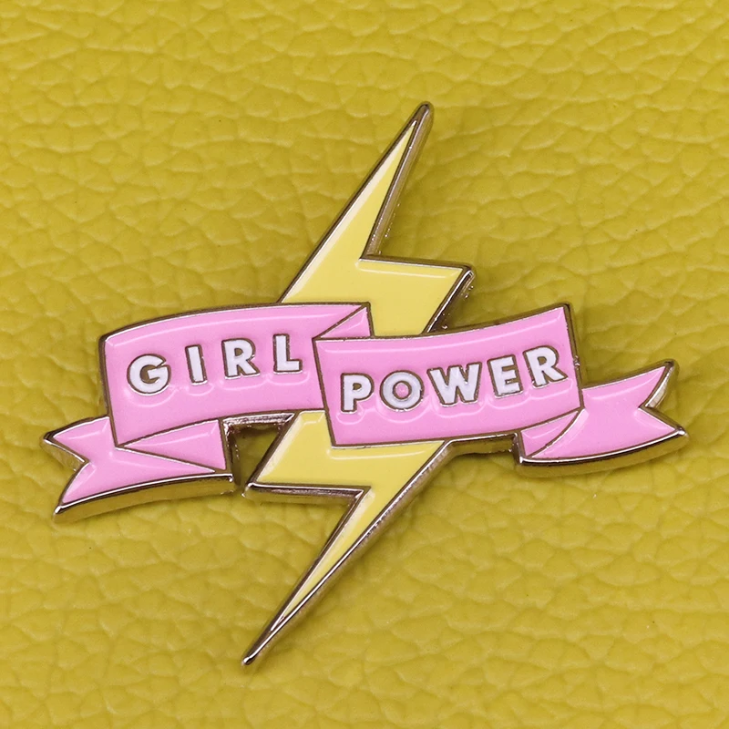 Мощная мощная Женская булавка с отворотом подарок GRL PWR Feminist для женщин брошь Em Power