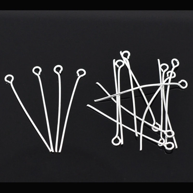 

DoreenBeads сплав на железной основе шпильки для глаз серебряный цвет 14 мм-45 мм Сделай Сам изготовление серьги ювелирные изделия, 0,7 мм (21 калибр),...