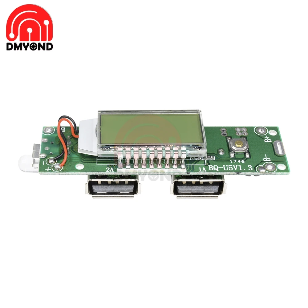 Двойной Два Dual USB мобильного Мощность банк Зарядное устройство модуль цифровой ЖК-дисплей Дисплей 18650 Литий Батарея зарядная плата для телефона 5V 1A 2A
