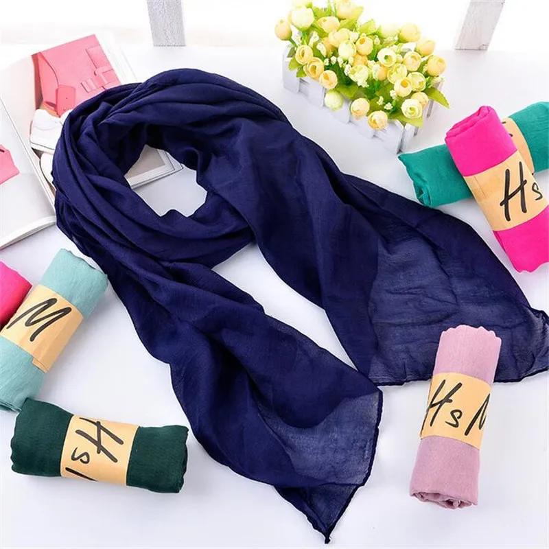 2017 г. женские хлопок белье сплошной шарф мусульманин глушитель повседневные