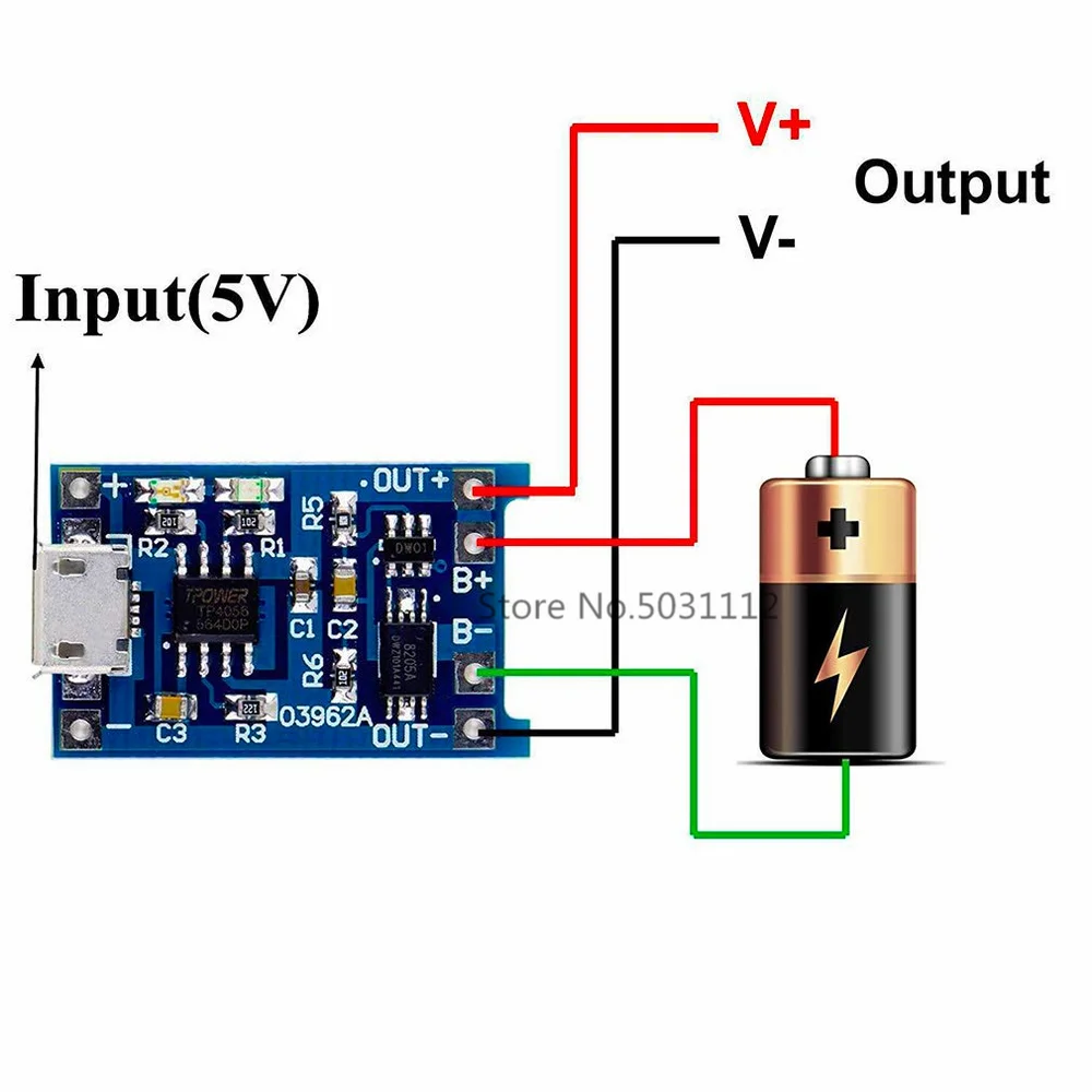 5 шт. зарядная плата Micro USB В 1A 18650 TP4056 с двойной функцией защиты для Arduino|Детали