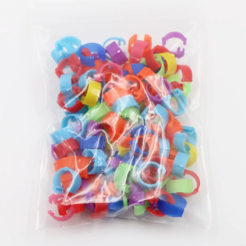 Multicolor 100 шт идентификационное кольцо для ног голубей 8 мм, кольцо с фигуркой попугая, логотип для кормления голубей, инструменты для переноски - Цвет: Multicolor