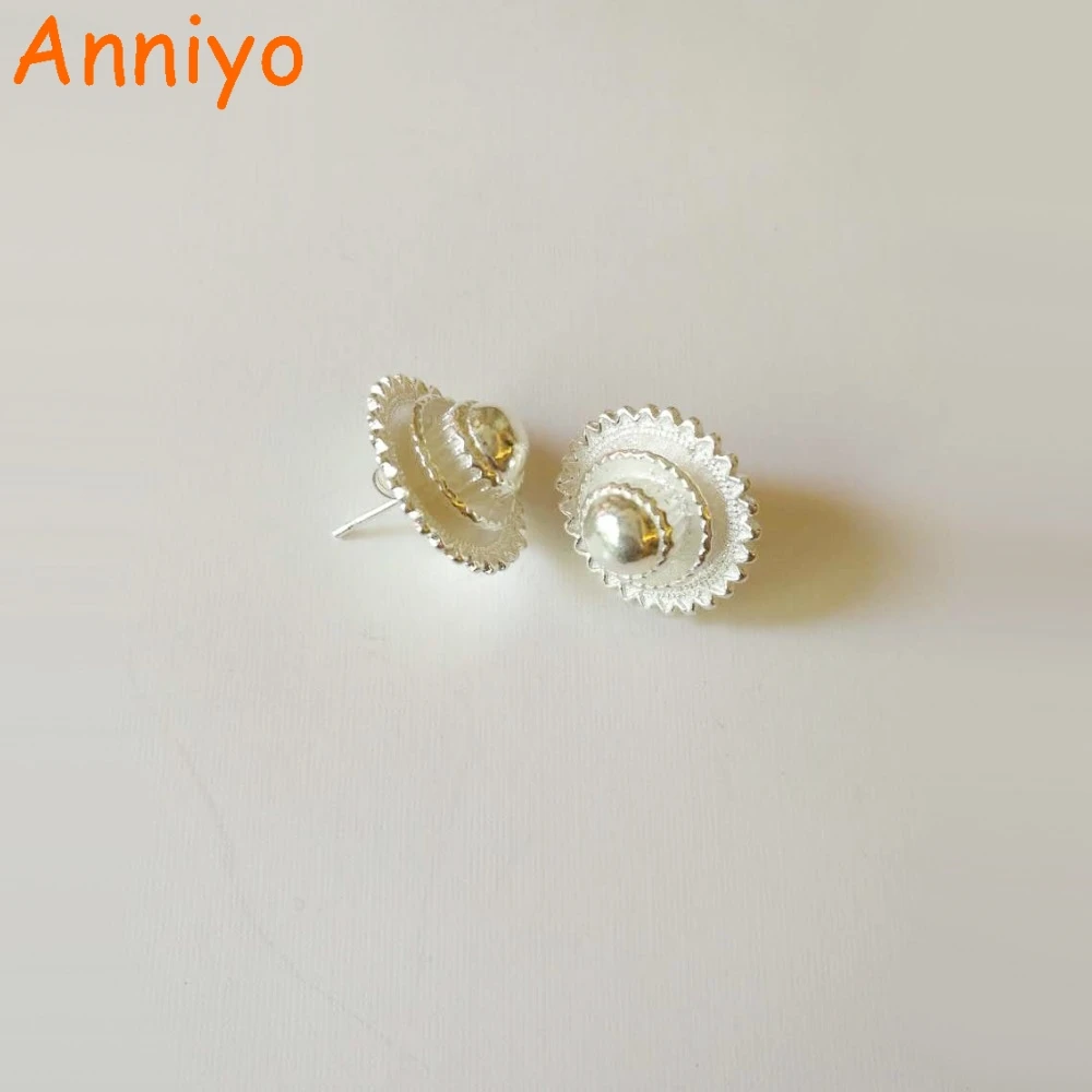 Anniyo 1 8 см Эфиопский Детские Серебряная Сережка для малышей с рисунком героев