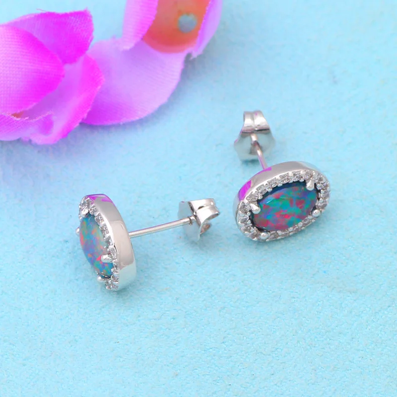 Серьги-гвоздики с коричневым огненным опалом 1 88 г оптом и в розницу модные