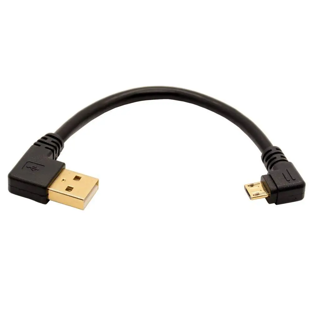 Позолоченный кабель USB 2 0 с левым углом для Micro B правым синхронизации данных и
