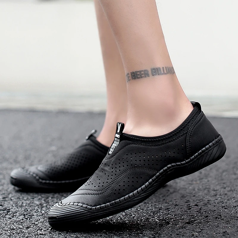 JUNJARM 2019 Handmade Men Casual Shoes Loafers Quality Breathable Microfiber Flats Slip-on Moccasins | Обувь
