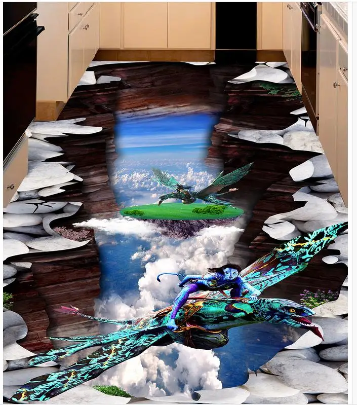 Пользовательские фото этаж 3d обои современный Книги по искусству анимации mural-3d