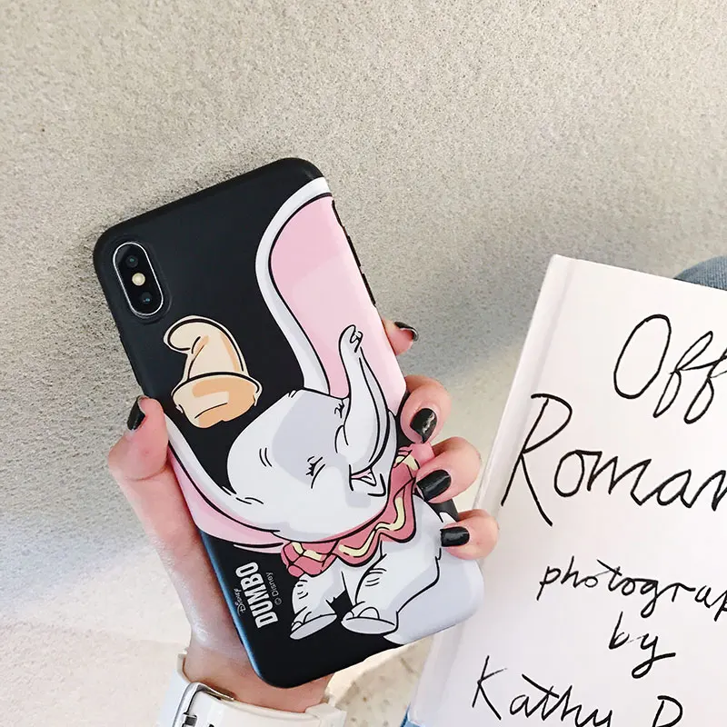 Cute Cartoon Dumbo Elephant Smart Phone Case Silicone Fitted Cover Anti-Dust Protector For Iphone 6 7 8 S Plus X XR XS XSMAX |