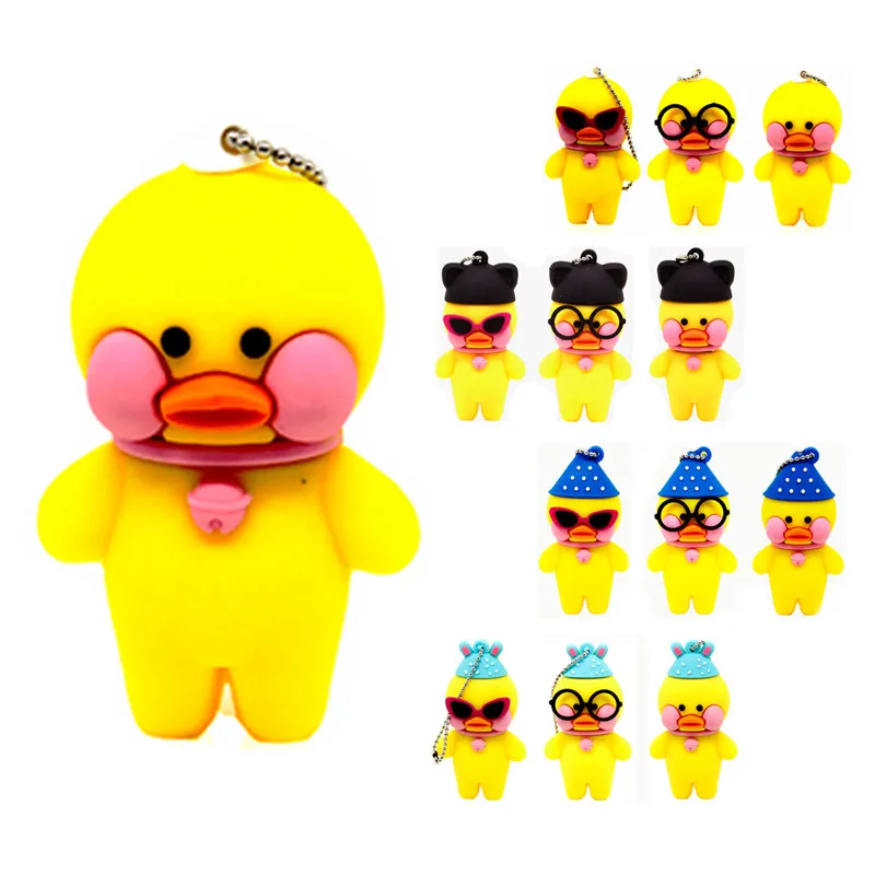 

NEW Cartoon Yellow Hyaluronic Acid Duck USB Flash Drive Cafe Mimi 8GB 16GB 32GB 4GB USB2.0 Pendrive Memory Stick gift U disk