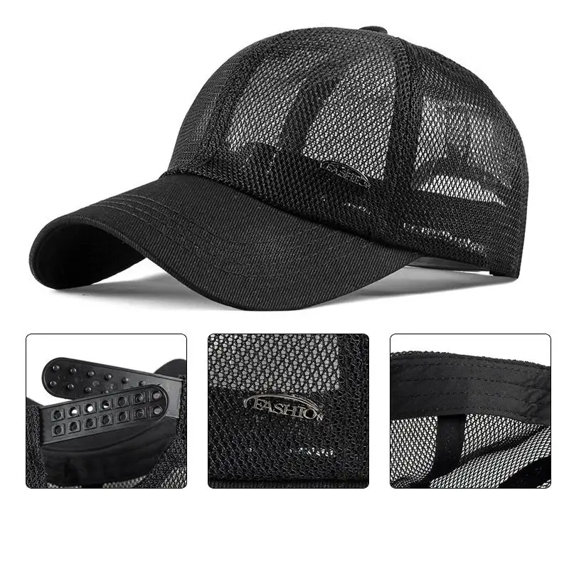 

Kagenmo Male Visor Fashion Mesh Breathable Baseball Cap Female Summer Mesh Sports Hat Suncreen Sunhat