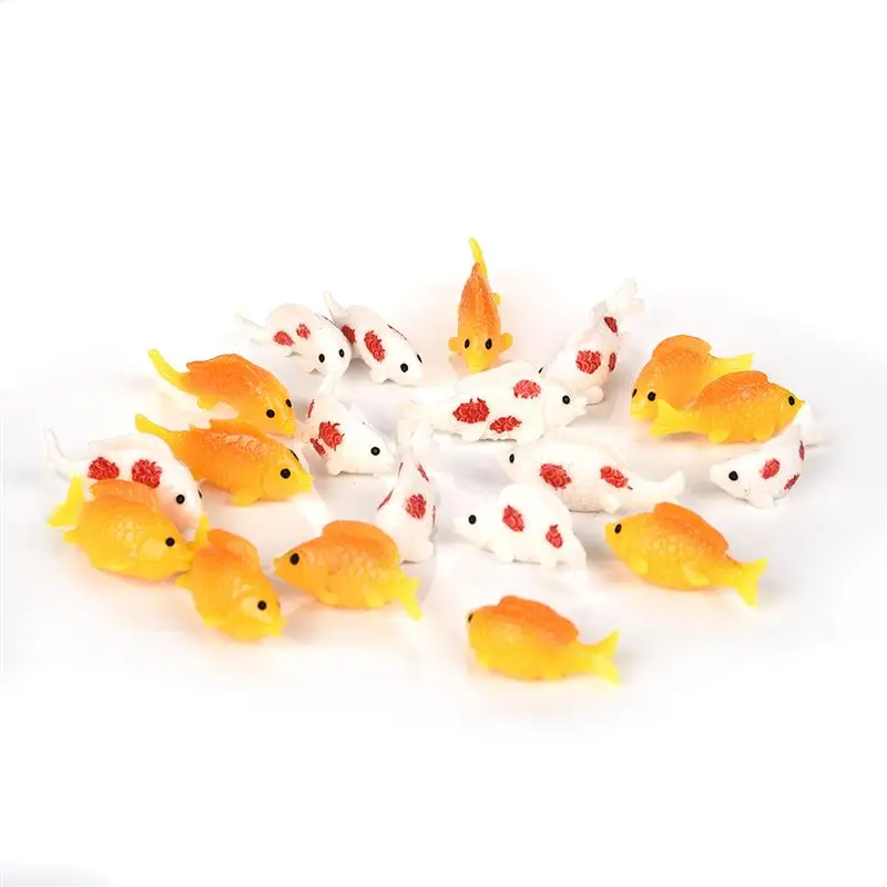 5 шт./лот Золотая белая трава Карп Рыба рыбка модель Маленькая Статуэтка