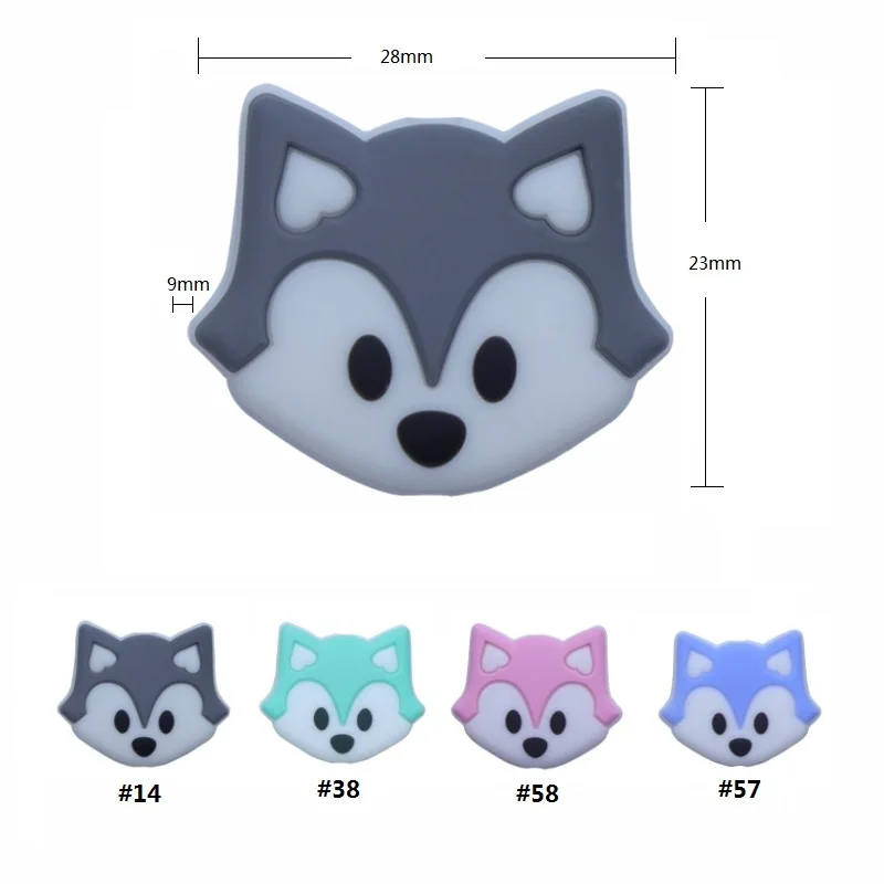 BOBO.BOX 1PC Silicone Teethers Food Grade Baby Tiny Rod DIY Teething Necklace Beads Owl Fox Penguin Flamingo Cartoon Animals Toy