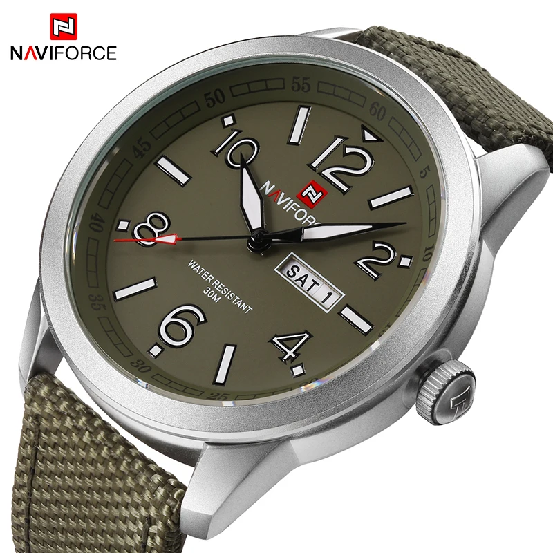 NAVIFORCE люксовый бренд уличные спортивные мужские часы армейские зеленые военные