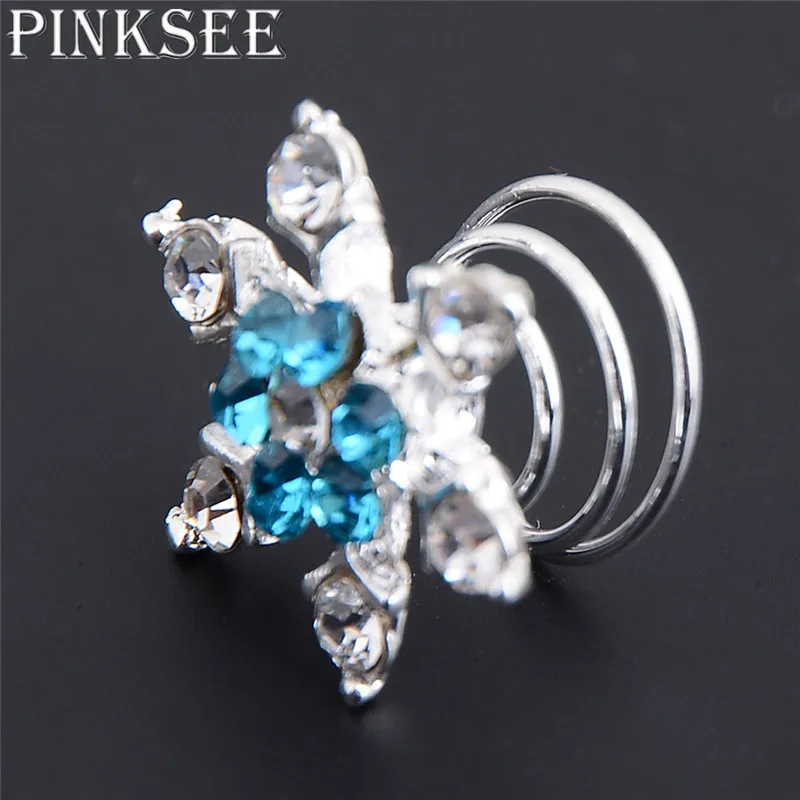 Шпилька для волос вихревая спиральная 12 шт. свадьбы выпускного с кристаллами