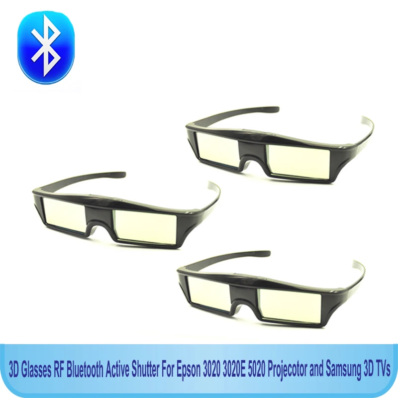 Бесплатная доставка! 3 шт./лот RF Bluetooth Активный затвор 3D очки для Epson 3020 3020E 5020