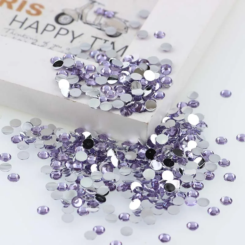 light purple 30000 шт Круглые полимерные Стразы с плоской задней поверхностью 5 мм розовый синий черный прозрачный фиолетовый зеленый золотой для украшения ногтей своими руками - Цвет: light purple