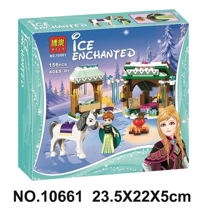Бела 10661 Снег Приключения Анна лошадь рисунок Building Block 156 шт. кирпичи игрушечные