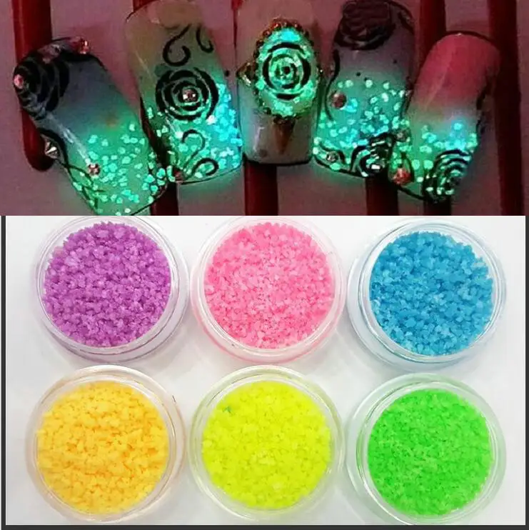 1 шт. новые аксессуары для ногтей светящийся дрейф песок песчаник флуоресцентный